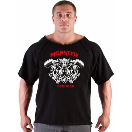 Casual short sleeves t shirt Men Gyms Fitness T-shirt Male Training Workout Cotton Slim Tees Tops New Fashion Clothes