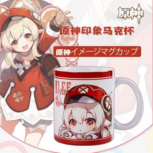 Game Genshin Impact Theme Character Mark Water Cup Cosplay Lisa Venti Klee Lumine Jean Paimon Cute Cartoon Mug Coffee Cup Props
