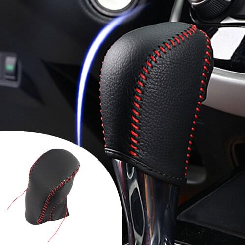 Muchkey Leather Gear Stick Covers For Nissan X-Trail 2014 2015-2018 Qashqai 2016-2017 Terra 2018 Non-slip Automatic Shifter