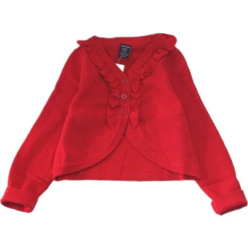 Baby Girl Jackets 100% Cotton Pink White V-neck Baby Cardigan Sweater 1 & 2 Years Coat Spring New Born Baby Clothes OGC215418