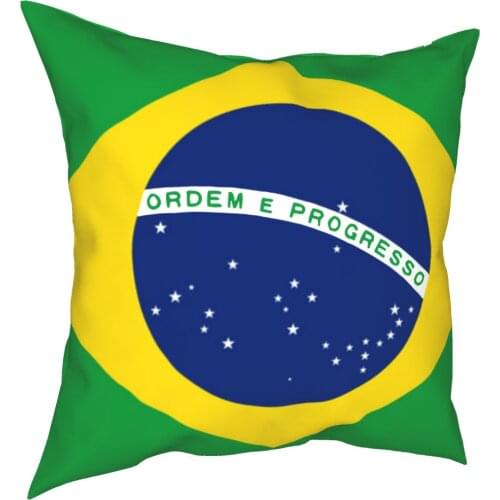 Brazil Flag Pillowcover Decoration Cushion Cover Throw Pillow for Home Polyester Double-sided Printing
