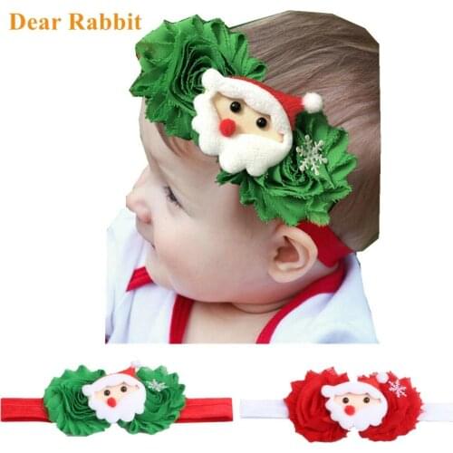 New Year Santa Claus Bows Baby Headband Dot Bowknot Haarband Baby Girl Headbands Cotton Kids Hair Band Girls Hair Accessories