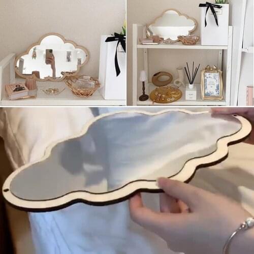 Cloud Shape Mirror Wood Acrylic Wall Decoration Wall Sticker Mirror Student Dormitory Ornaments Korean Irregular Makeup Mirror