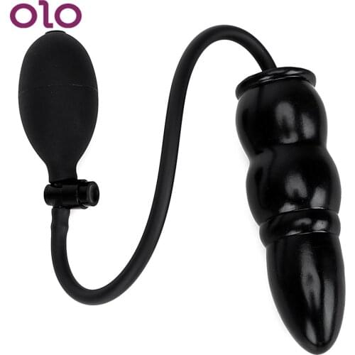 OLO Inflatable Anal Plug Expandable Butt Plug Massager Backyard Silicone Anal Dilator Sex Toys for Women Men Adult Products