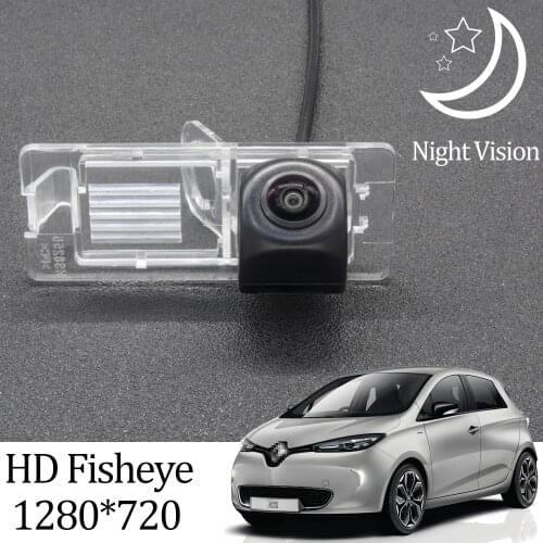 Owtosin HD 1280*720 Fisheye Rear View Camera For Renault Zoe 2012 2013 2014 2015 2016 2017 2018 2019 Car Backup Reverse Monitor