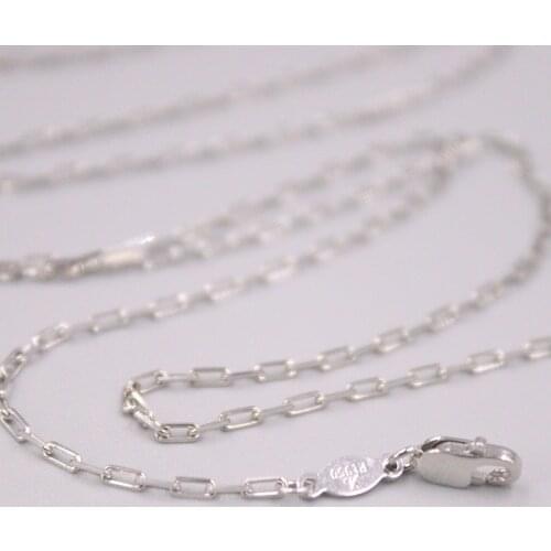 Real Platinum 950 Necklace Womens Cable Chain Female 1.6mm Simple Link Rectangle 70cm/27.6inch Gift Neckalce Jewellery Gift
