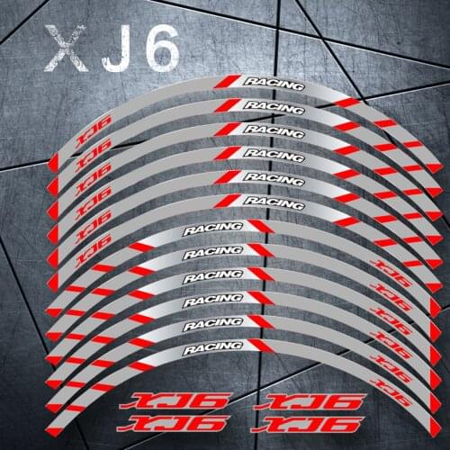 Motorcycle front and rear wheels Edge Outer Rim Sticker Reflective Stripe Wheel Decals For YAMAHA XJ6