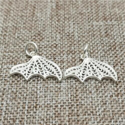 5pcs of 925 Sterling Silver Mermaid Tail Charms Fish Pendants for Necklace Bracelet Earring