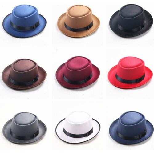 British Style Vintage Fedoras Wool Felt Fedora Hats Womens Autumn Winter Fashion Flowers Bone Casual Party Solid Color Hat Caps