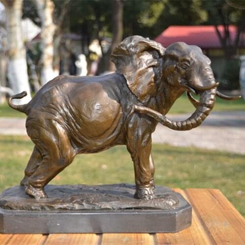 The elephant sculpture ornaments copper jewelry gift auspicious animal crafts Club copper art office Abstract animal decoration