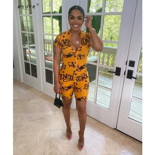 Sports Tight Combinations Traf Rompers Playsuits Summer Women Monkeys One Piece Sexy Club Outfits Bodies Combishort JZH8056