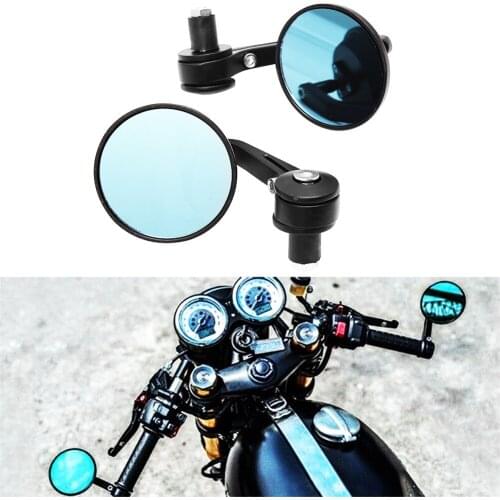 1Pair Universal 7/8" Round Bar End Rear Mirrors Moto Motorcycle Motorbike Scooters Rearview Mirror Side View Mirrors