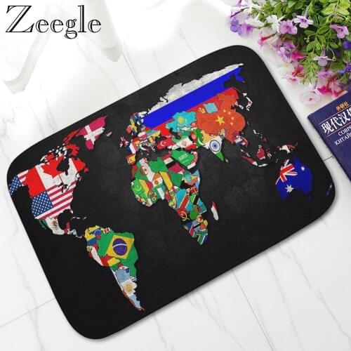 Zeegle Printed Doormat Flannel Home Decoration Non-slip Floor Mat And Kitchen Carpet Welcome Mats for Front Door