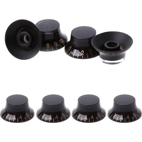 1pc Knob Button Bell Shape Guitar Tone Volume Control For LP Guitar Parts Black Gold