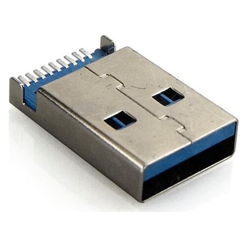 10pcs/batch USB 3.0 male connector Type A SMT male connector USB female connector port Jack Sockect terminal plug