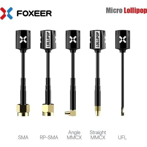 2pcs/box Foxeer Micro Lollipop 5.8G 2.5DBi High Gain Omni RHCP FPV Antenna MMCX Right Angle RHCP UFL Super Mini For RC FPV Drone