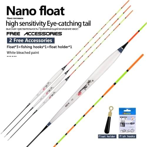 3pcs/lot Fishing Floats Composite Nano Flotador Pesca 1-3# Bite Indicator Bobber Buoy Fishing Accessories Tools Tackles(N-008)