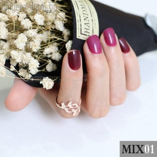 48pcs new product hot sales candy short paragraph round square head fake nails comfortable false nails DIY mix and match MIX01