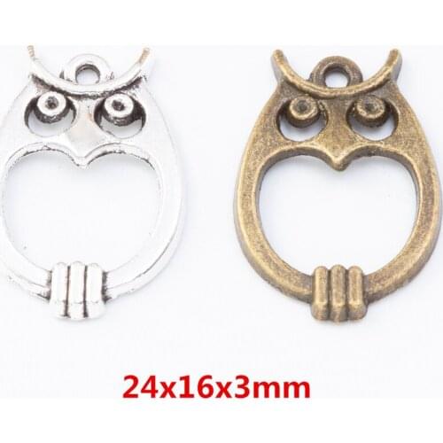 50 pieces of retro metal zinc alloy owl pendant for DIY handmade jewelry necklace making 7777