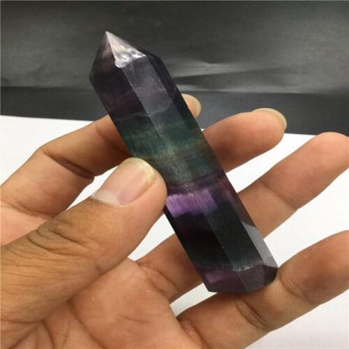 60g Natural color fluorite quartz rod point healing energy bar