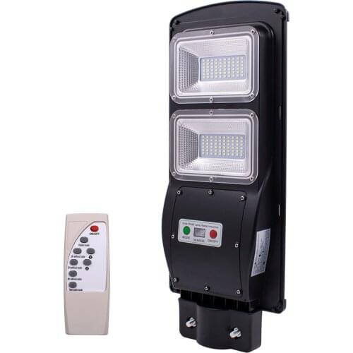 60W Solar-powered Street Light With Remote Control 6000lumens 120 LEDs Timing Control Motion Sensor Road Lamp IP65 Waterproof