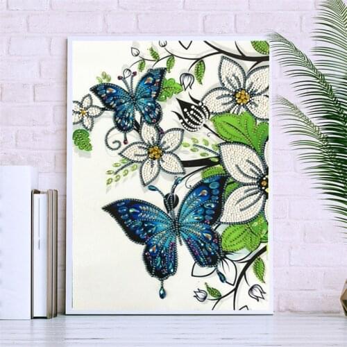 DIY diamond painting flower butterfly 5D special diamond embroidery painted cross stitch painting combination decoration
