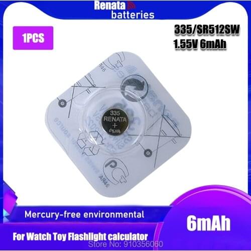 Original Renata SR512SW Silver Oxide Button Cell Batteries 335 LR512 5.8MM*1.2MM 1.55V Coin Battery for Watch