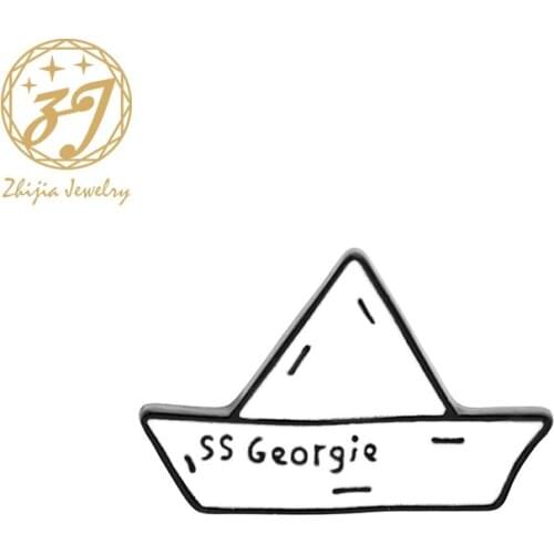 Zinc Alloy White Sailing Tool Cap Lettering Customizable Brooch Pin Jewelry Cute Fashion Delicate Lapel Enamel Brooch