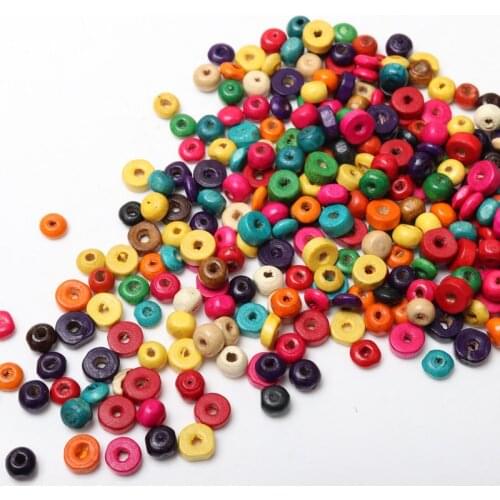 7-8mm 200pcs/lot Mixed Colors Tiny Wooden Beads Loose Beads For Making Bracelet Necklace DIY Handmade Jewelry Accessories
