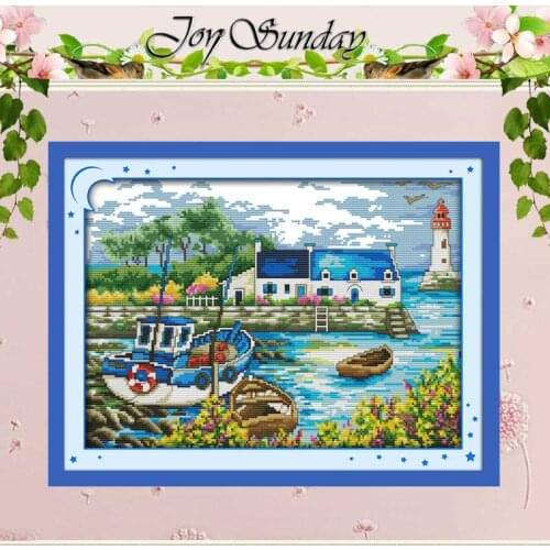 Scenery of Port Patterns Counted Cross Stitch 11CT 14CT Cross Stitch Set Wholesale Cross-stitch Kits Embroidery Needlework