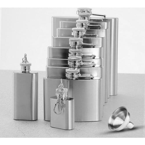 1/2/4/5/6/7/8/9/10 OZ Stainless Steel Hip Flask Alcohol Bottle with Funnel for Liquor Whisky Wine Outdoor Portable Pocket Flasks
