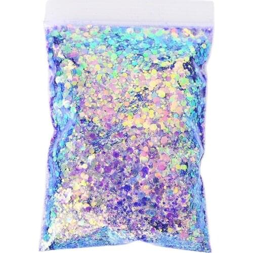 500g Nail Art Holographic Mixed size Chunky Nail Glitters Hexagon Shape Sparkly Manicure Decorations Polish Manicure Flakes #86