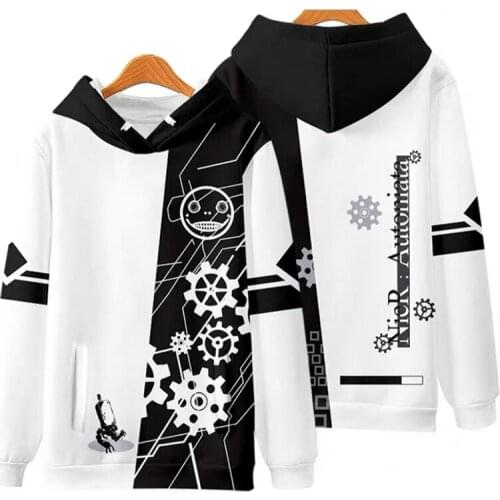 NieR Automata YoRHa No. 2 Type B 2B Cosplay Hoodie Autumn Casual Sweatshirt Pollover Anime Graphic Streetwear Drop Ship