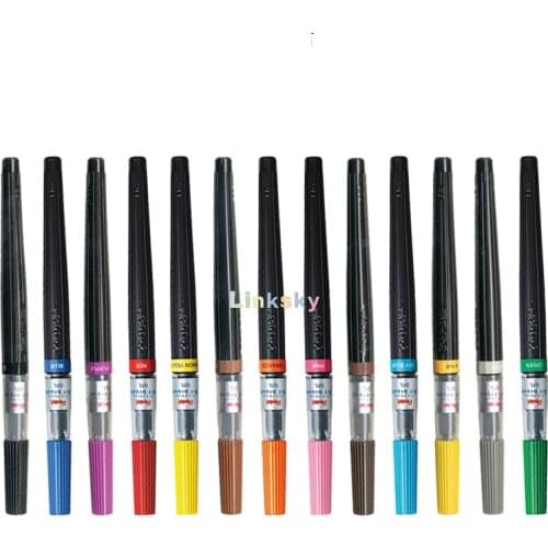 Pentel Art Brush, Color Brush Pens, 18 Color , Aqueous Dye Brush Pen,gradation and Shading Illustration Painting,1pcs