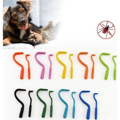 2PCS Pet Flea Remover Tool Plastic Scratching Hook Remover Pet Cat Dog Grooming Supplies Tick Removal Tool Tweezers Comb