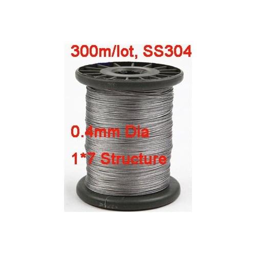 0.4mm dia Structure:1*7 SS304 Stainless Steel Wire Rope Fishing rope about 300 meters