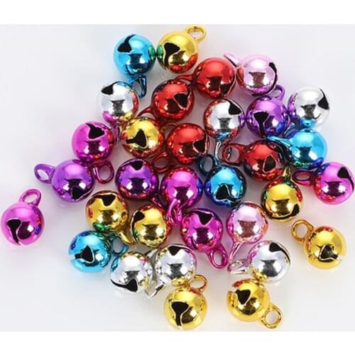 Colorful 6 10 14mm Jingle Bells Iron Loose Beads Small For Christmas Tree Festival Party Decorations DIY Crafts Accessories
