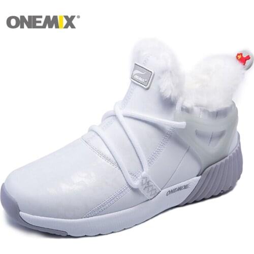 ONEMIX Winter Mens Snow Running Shoes Warm Sneakers Womens Boots Outdoor Sport Shoes Comfortable Walking Jogging Shoes