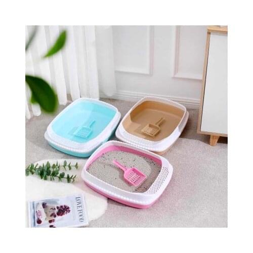 Pet Cat Litter Box Semi-Enclosed Plastic Cat Toilet Pet Cleaning Supplies Splash-Proof Cat Litter Box