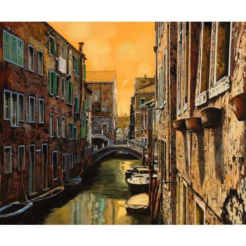 Wall art Venice At Sunset modern painting for house High quality hand painted oil painting canvas