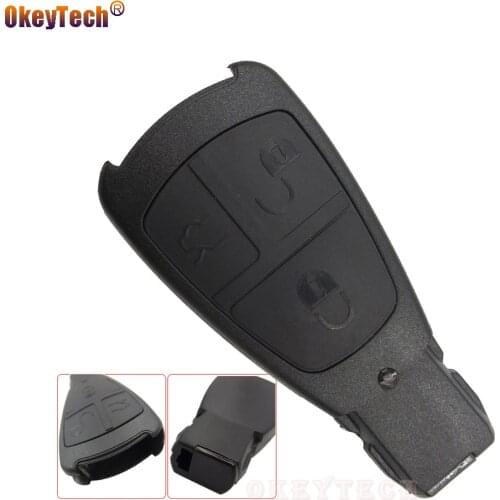 OkeyTech for Mercedes Benz C E S Class 3 Buttons Keyless Remote Key Cover Case Replacement Shell Old Model Smart Car Key Housing