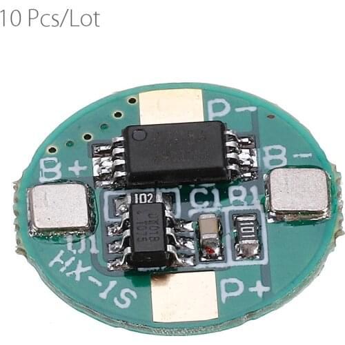 10pcs/lot 1S 3.7V 18650 Lithium Battery Protection Board 2.5A Li-ion BMS with Overcharge and Over Discharge Protection