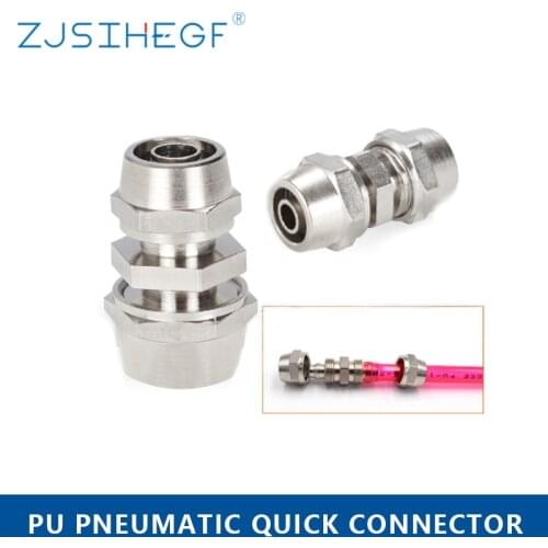 PU PG in Fittings Pneumatic 4MM 6 8 10 12 14 16MM Straight Type Push For Air Pipe Qucik Connector