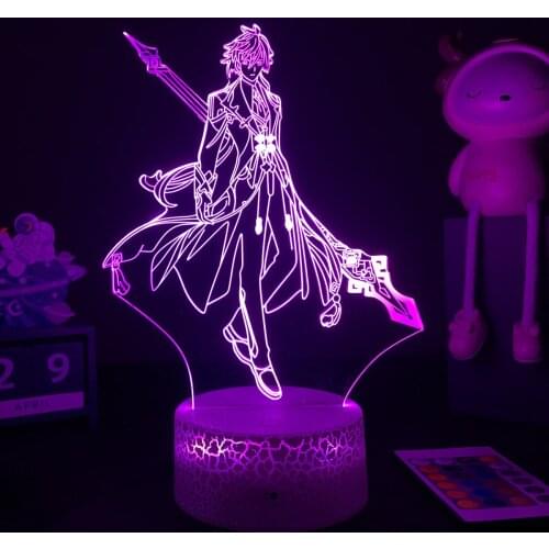 Hot Online Game Genshin Impact 3D Lamp for Bedroom Decor Birthday Gift Night Light Led Color Changing Table Lamp Dropshipping