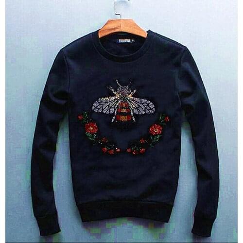 Anime Casual Hoodies Men Diamond stone Wear Hoodie Pullovers Mens Crewneck Hot drill Sweatshirt For Man clothing