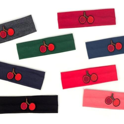 Cute Candy Color Cherries Kid Headband Flat Soft Headband Solid Color Newborn Baby Girl Hairband Hair Accessories Girls Turban