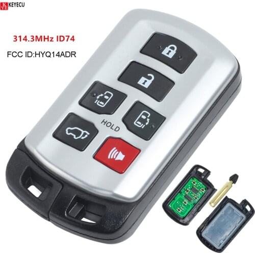 Keyecu Smart For 2011 2012 2013 2014 2015 2016 2017 2018 2019 Toyota Sienna Van Keyless Entry Remote Smart Key Fob 6 Button