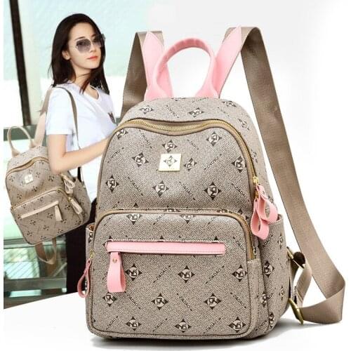 Luxury Backpack Women Bags For Teenager Girls Satchels Fashion Solid Backpacks PU Leather Bag Softback Mochila Feminina