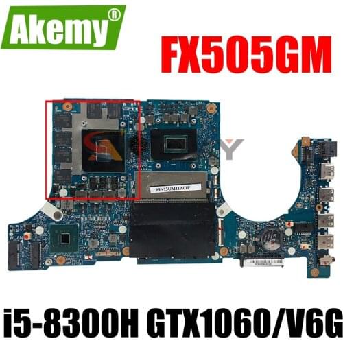 SAMXINNO For ASUS FX86FM FX505G FX505GM Laotop Mainboard FX505GM Motherboard with i5-8300H GTX1060/V6G