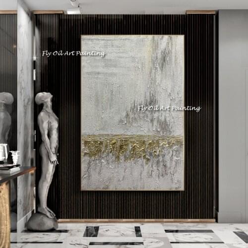 Modern Abstract Painting On Canvas Gold Abstract Painting GoldLeaf Simple Abstract Art Minimal Abstract Art Huge Wall Art